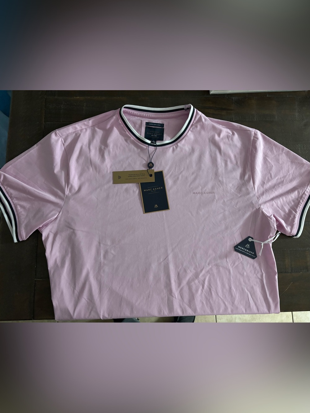 Marc Asher Pink short sleeve crew neck shirt, brand new with tags.